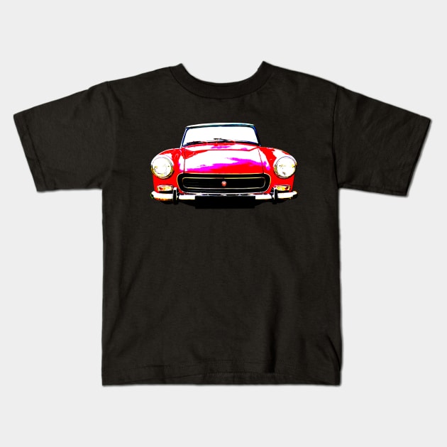 Austin Healey Sprite MkIV 1960s British classic car high contrast red Kids T-Shirt by soitwouldseem